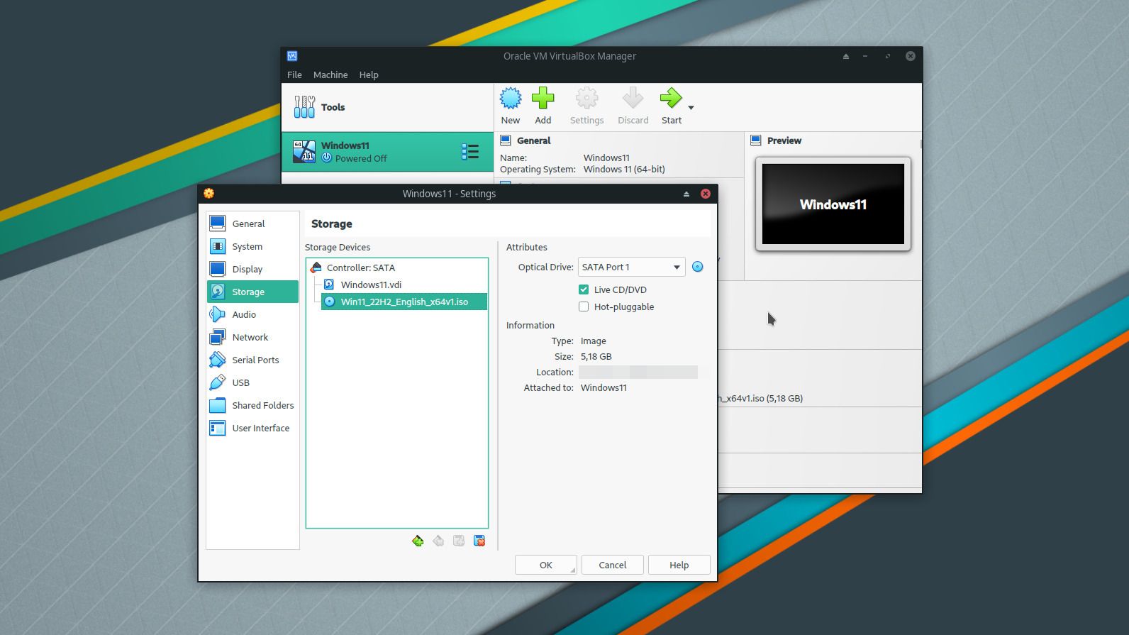 Booting Windows 11 inside VirtualBox with ISO